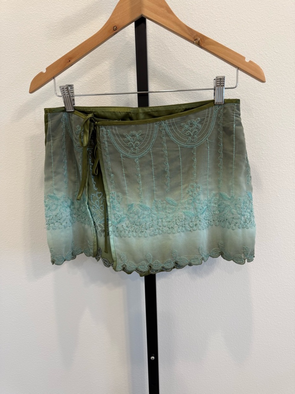 NWT Free People Laila Beaded Skort Embroidered Wrap Skort XS Boho Festival Hippi
